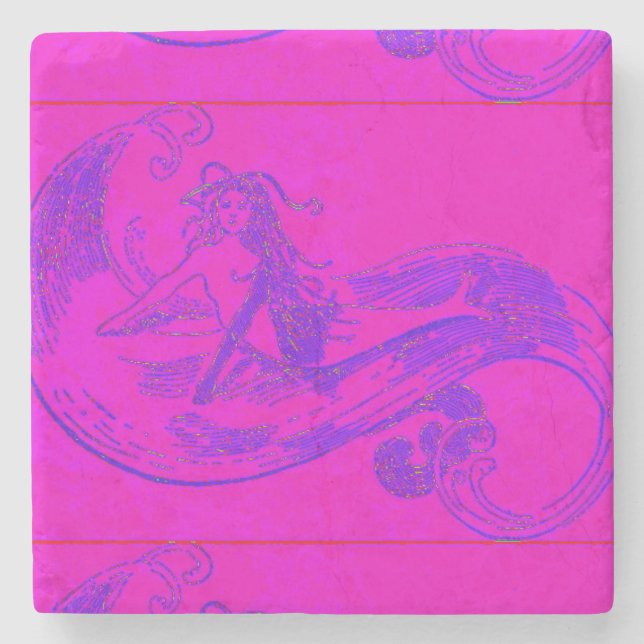 Untersetzer aus rosa Marmor (Vorderseite)