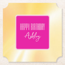 Untersetzer aus rosa und gelb