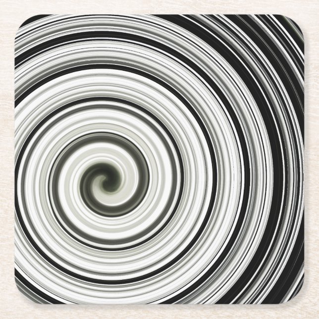 Untersetzer aus schwarzem und weißem Spiralpapier (Vorderseite)