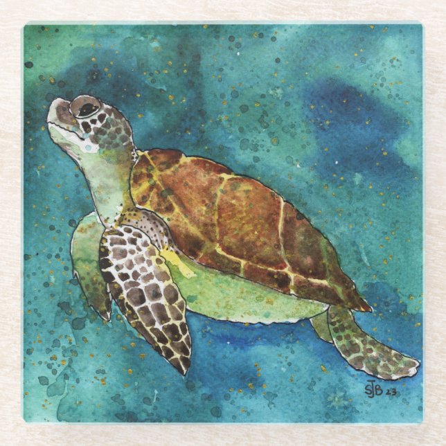 Untersetzer aus Sitzschildkrötenmagnet (Vorderseite)