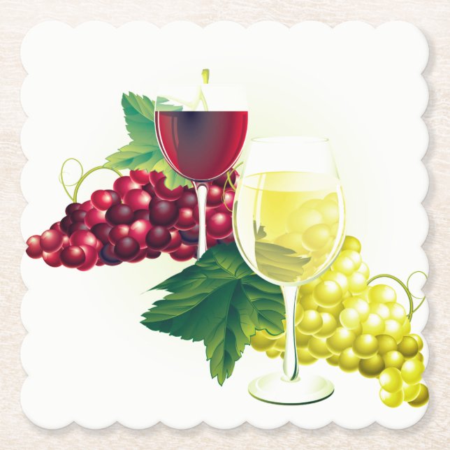 Untersetzer aus Wein und Trauben (Vorderseite)