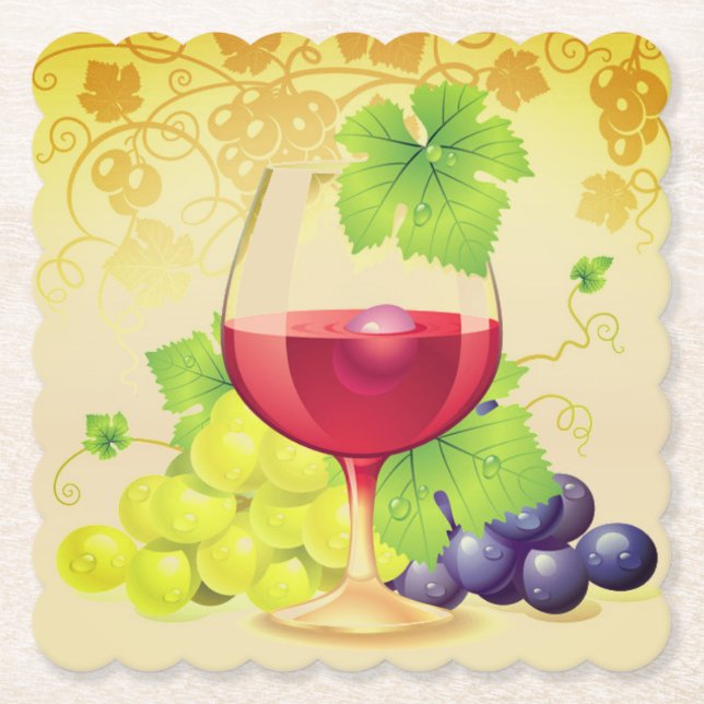 Untersetzer aus Wein und Trauben (Vorderseite)