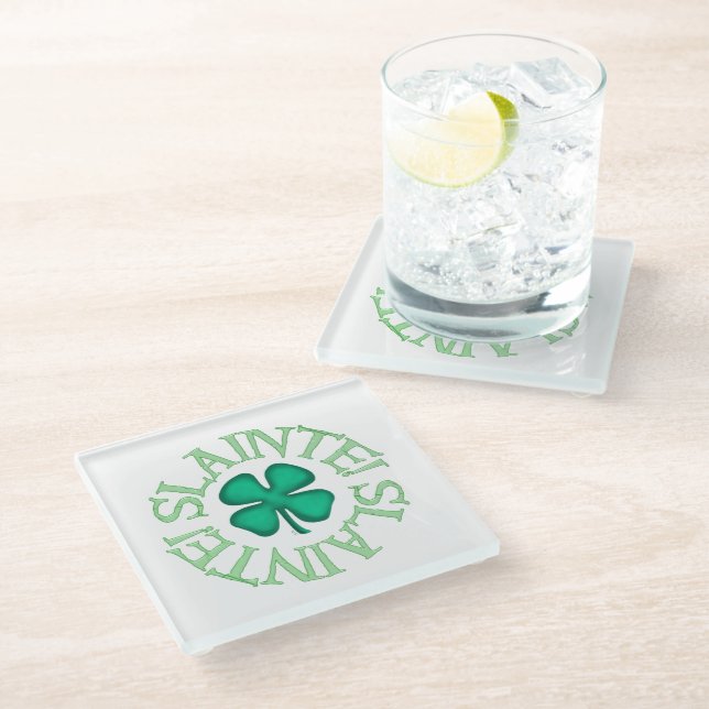 Untersetzer aus weißem Slainte (Schrägansicht)