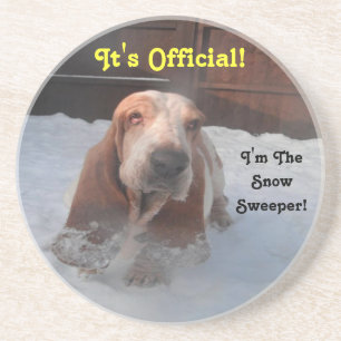 Untersetzer Basset Hound Snow Sweeper
