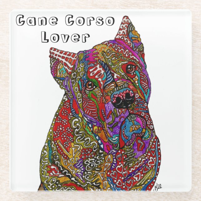 Untersetzer Cane Corso Lover Glass (Vorderseite)