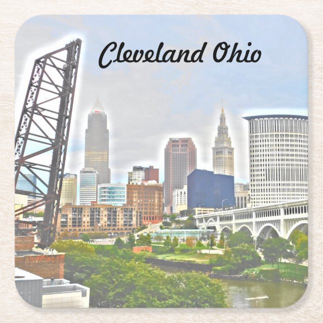 Untersetzer Cleveland River View (Paint Effect) (Vorderseite)