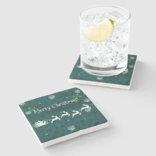 Untersetzer des aquamarinen Weihnachtsmanns mit Sc