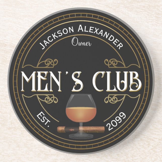 Untersetzer des Men Cigar and Drink Club (Vorne)