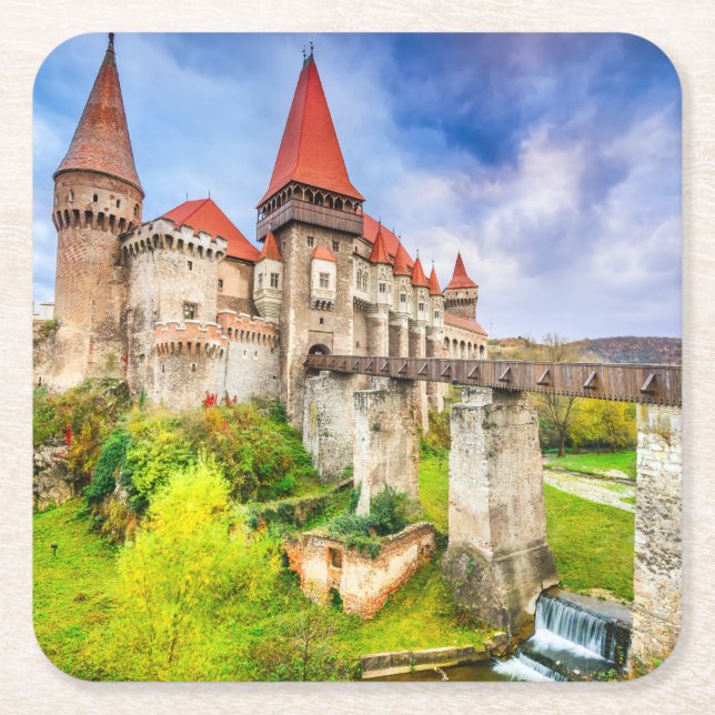 Untersetzer des Zollplakats Burg Corvin (Vorderseite)