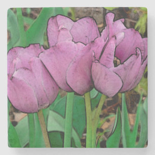 Untersetzer "DREI MAUVE FARBIERTE TULIPS"