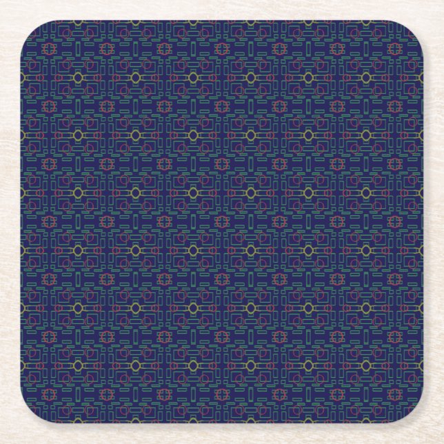 Untersetzer für blaues geometrisches Papier (Vorderseite)