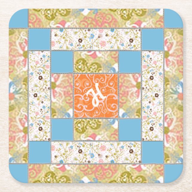 Untersetzer für Chimney Quilt-Blockpapier (Vorderseite)