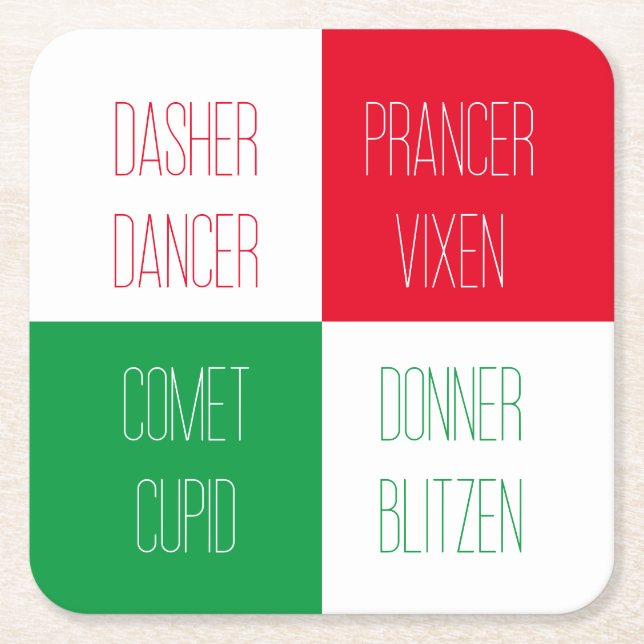 UNTERSETZER für die RINDEER-NAMEN-Papiervorlagen (Vorderseite)