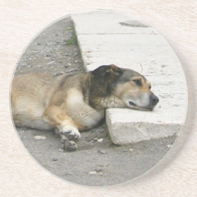 Untersetzer für getired Dog, anpassbar (Vorne)