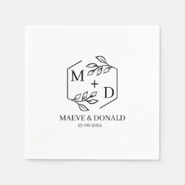 Untersetzer für Hochzeiten in Schwarzweiß Serviette