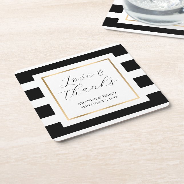 Untersetzer für Hochzeitspapier mit schwarzem und  (angewinkelt)