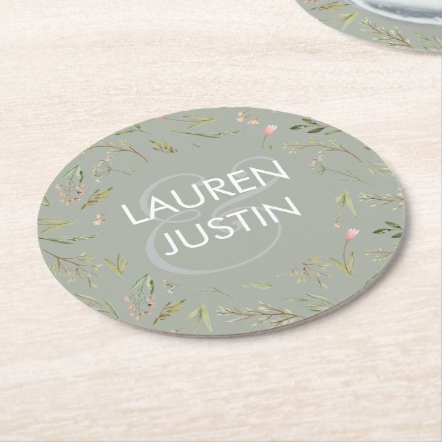 Untersetzer für magische Forest Floral Monogram (Angewinkelt)