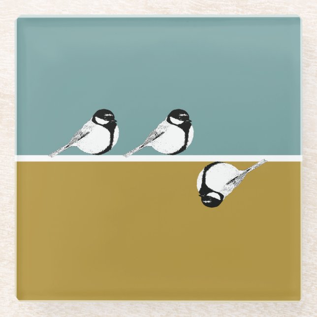 Untersetzer für Minimalistisches Vogeldesign (Vorderseite)