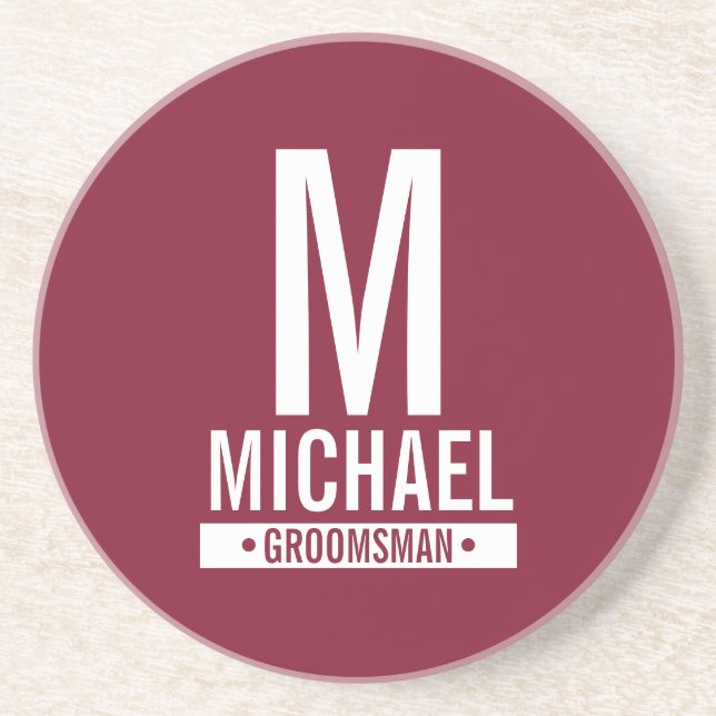 Untersetzer für Monogramm und Name des personalisi (Vorne)