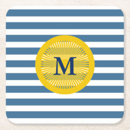 Untersetzer für Navy und Yellow Monogram
