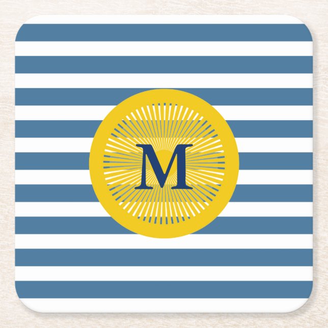 Untersetzer für Navy und Yellow Monogram (Vorderseite)