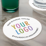 Untersetzer für runde Pulpboard-Papiere mit eigene<br><div class="desc">Personalisieren Sie diese runden Pulpboard Papier Untersetzer mit Ihrem Firmenlogo, Tagline, Social Media Handle oder anderen benutzerdefinierten Text. Es handelt sich um eine 50-Punkte-Pulpboard mit gebogenem Text und einem modernen eleganten Design. Sie können die Hintergrundfarbe leicht anpassen. Untersetzer mit individuellem Logo können Ihr Markenbewusstsein erhöhen und gleichzeitig Ihren Kunden helfen....</div>