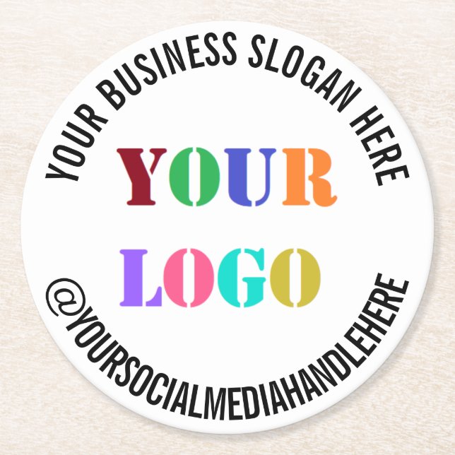Untersetzer für Social-Media-Logos für Unternehmen (Vorderseite)