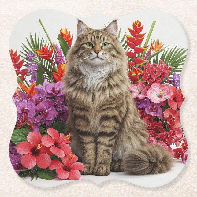 Untersetzer für tropische Katzenhalterungen. (Vorderseite)