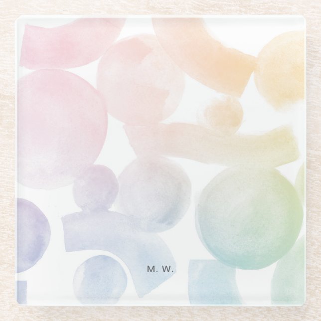 Untersetzer für Wasserfarbmuster mit Initialen (Vorderseite)