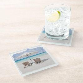 Untersetzer, Glas - Liegestühle Glasuntersetzer