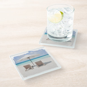 Untersetzer, Glas - Liegestühle Glasuntersetzer