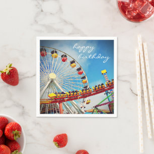 Untersetzer "Happy Birthday" Ferris Wheel Roller P Serviette