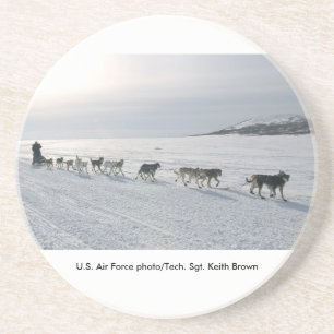 Untersetzer-/Iditarod Schlitten-Hunderennen 2006. Getränkeuntersetzer