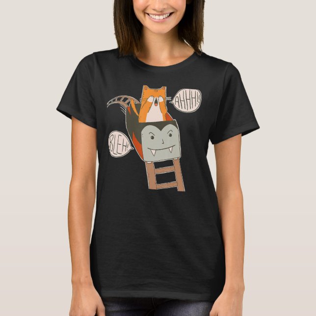 Untersetzer-Kat für niedliche und abgescannte Roll T-Shirt (Vorderseite)