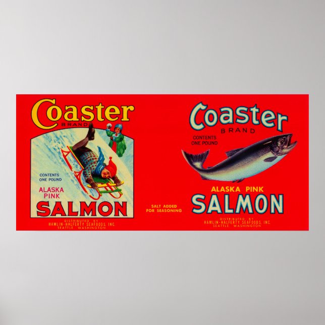 Untersetzer Lachs Poster (Vorne)