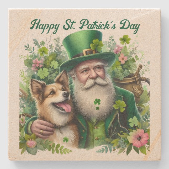 Untersetzer Leprechaun und Hundestein (Vorderseite)