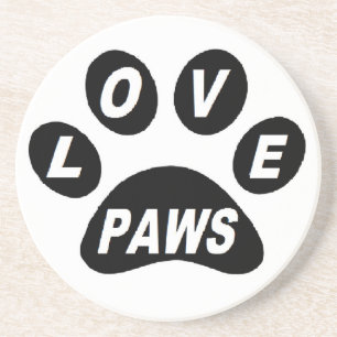 Untersetzer Liebe Paws auf schwarzen Paws