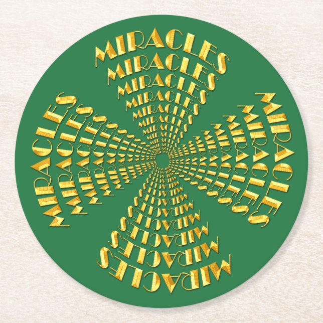 Untersetzer - MIRACLES in einem Gold-Star-Design g (Vorderseite)
