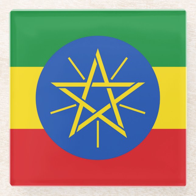 Untersetzer mit äthiopischer Flagge (Vorderseite)