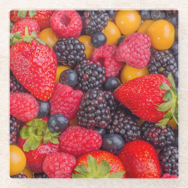 Untersetzer mit Bild von gemischten Berries (Vorderseite)