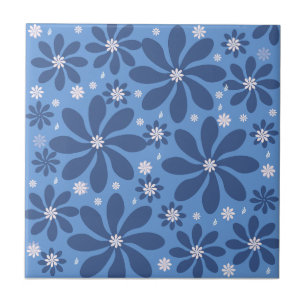 Untersetzer mit blauem Blumenmuster - Stilvolle Sc
