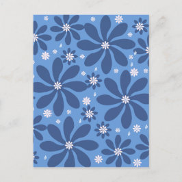 Untersetzer mit blauem Blumenmuster - Stilvolle Sc Einladungspostkarte