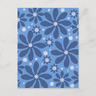 Untersetzer mit blauem Blumenmuster - Stilvolle Sc Einladungspostkarte