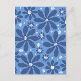Untersetzer mit blauem Blumenmuster - Stilvolle Sc Einladungspostkarte