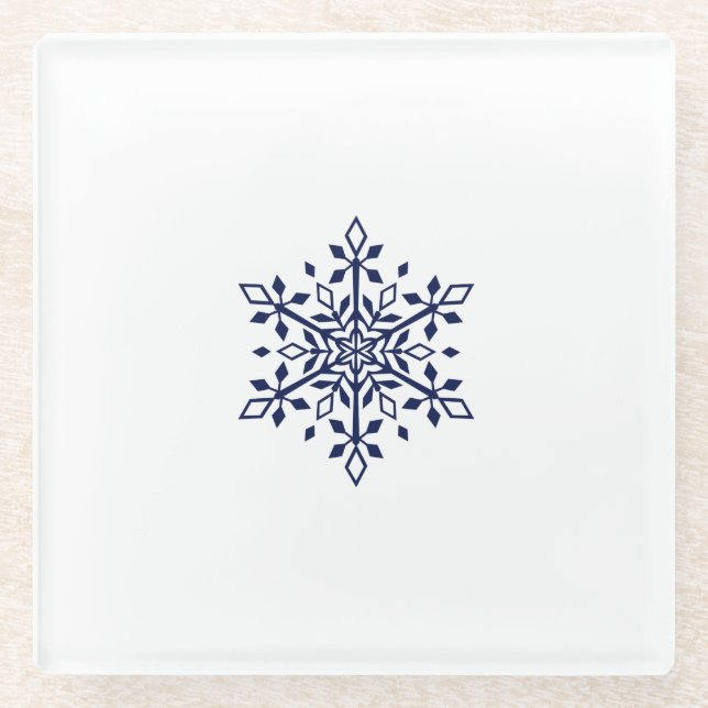 Untersetzer mit blauer Schneeflocke (Vorderseite)