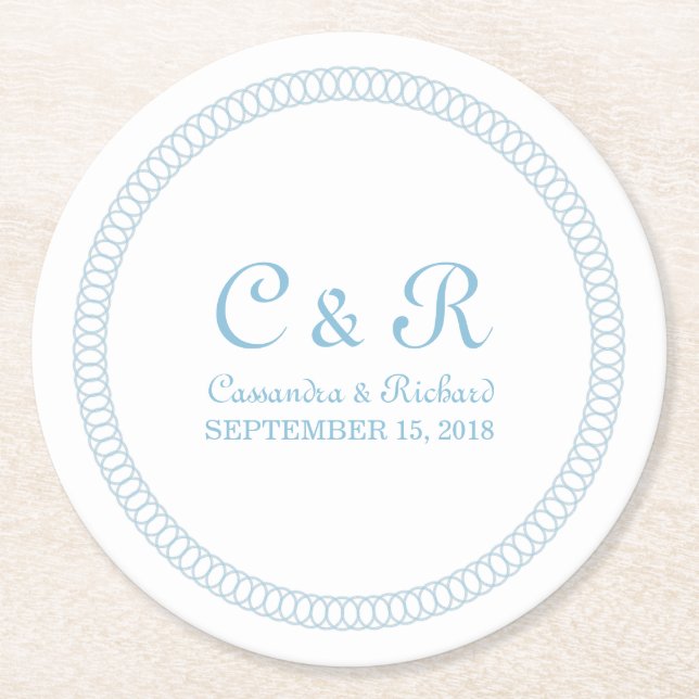 Untersetzer mit blauer Umrandung (Vorderseite)