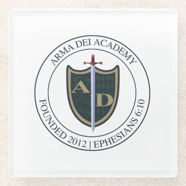 Untersetzer mit dem Logo "Arma Dei" (Vorderseite)