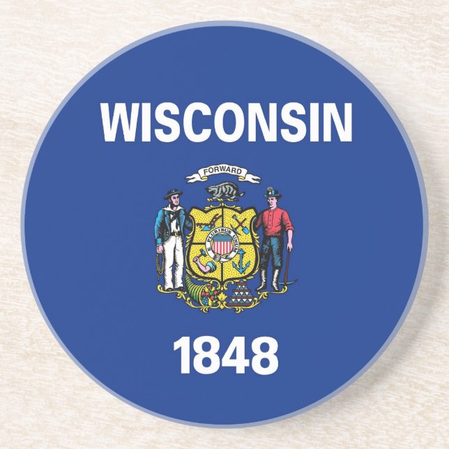Untersetzer mit der Fahne der Wisconsin, USA (Vorne)