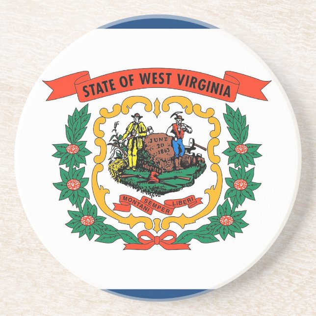 Untersetzer mit der Flagge von West Virginia, USA (Vorne)