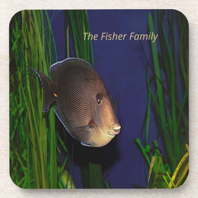 Untersetzer mit Fischdesign und Seegras (Vorderseite)